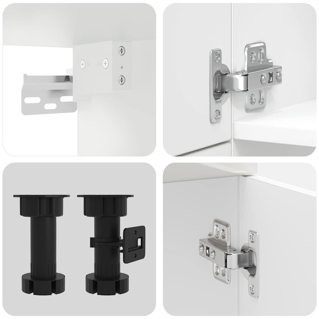 vidaXL 7 Piece Kitchen Cabinet Set Lucca High Gloss White Engineered Wood