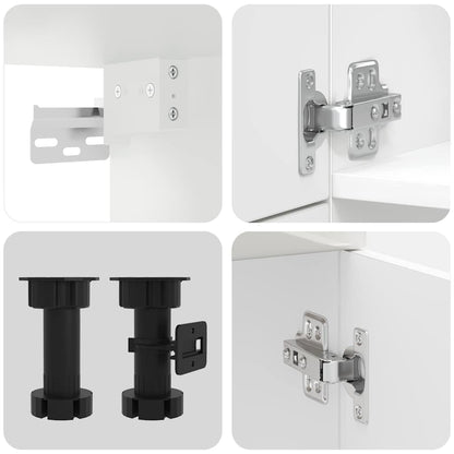 vidaXL 7 Piece Kitchen Cabinet Set Lucca High Gloss White Engineered Wood