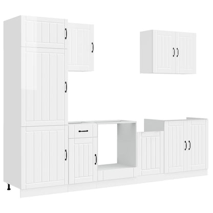vidaXL 7 Piece Kitchen Cabinet Set "Lucca" High Gloss White Engineered Wood
