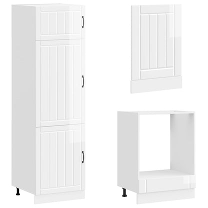 vidaXL 7 Piece Kitchen Cabinet Set "Lucca" High Gloss White Engineered Wood