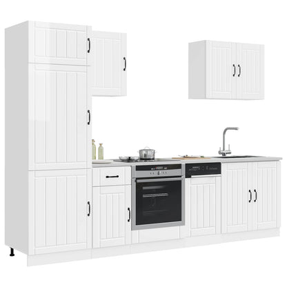 vidaXL 7 Piece Kitchen Cabinet Set "Lucca" High Gloss White Engineered Wood