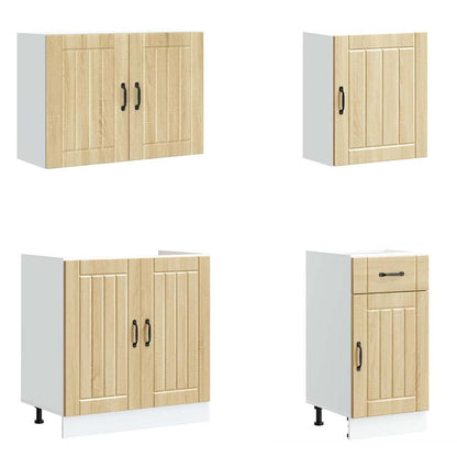 vidaXL 7 Piece Kitchen Cabinet Set Lucca Sonoma Oak Engineered Wood