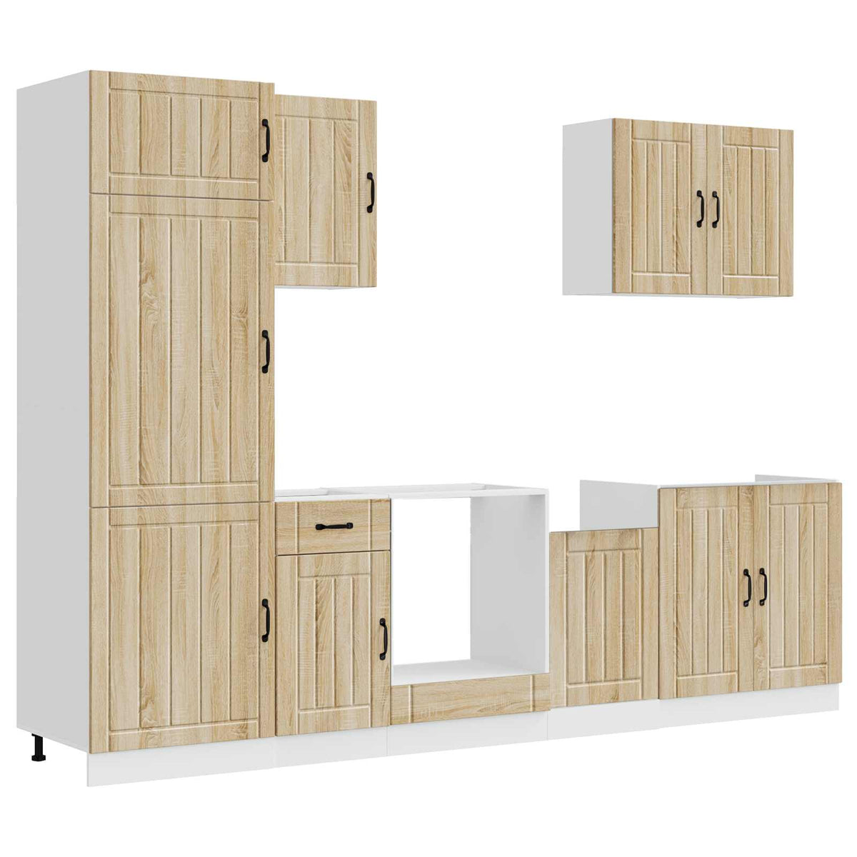 vidaXL 7 Piece Kitchen Cabinet Set "Lucca" Sonoma Oak Engineered Wood