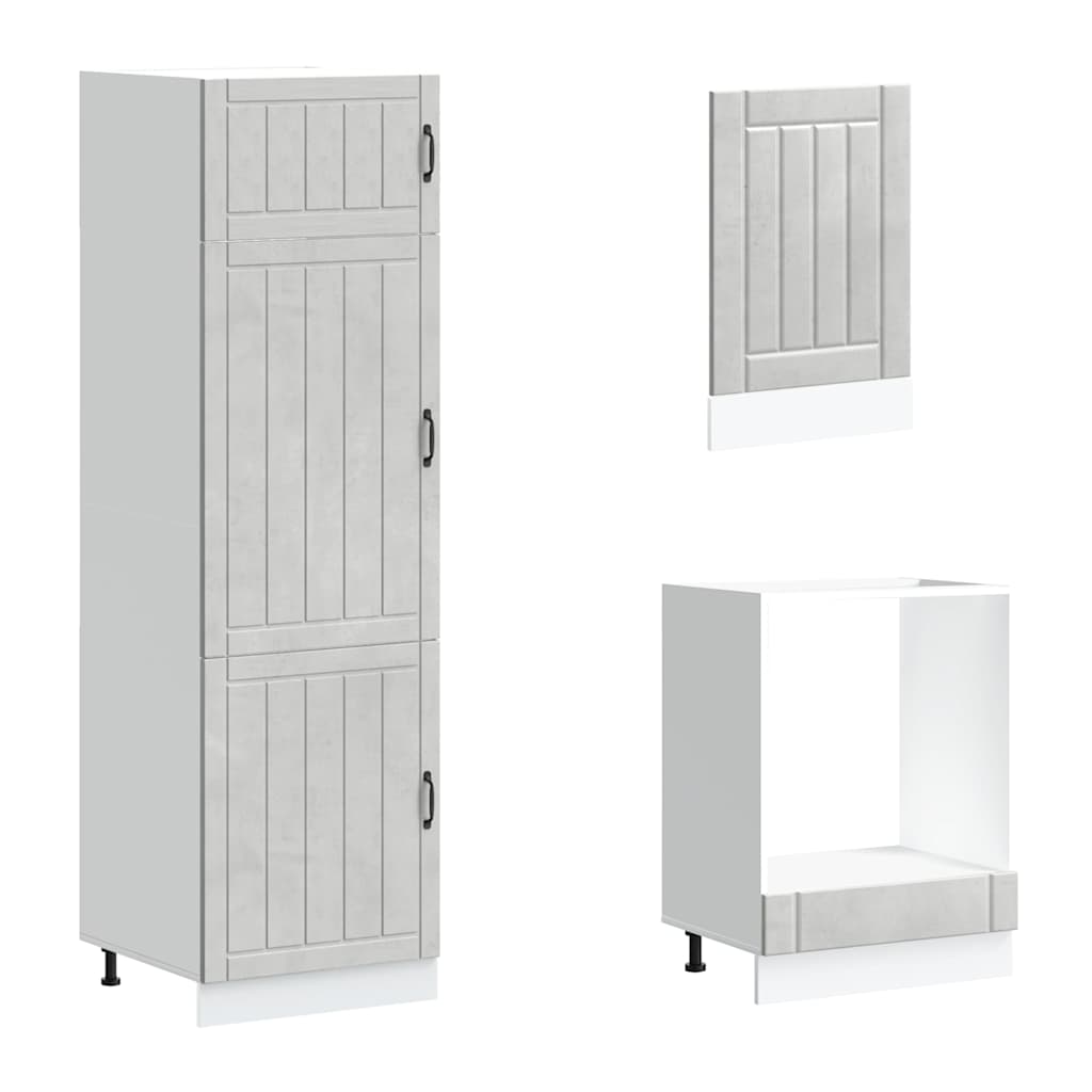 vidaXL 7 Piece Kitchen Cabinet Set Lucca Concrete Grey Engineered Wood