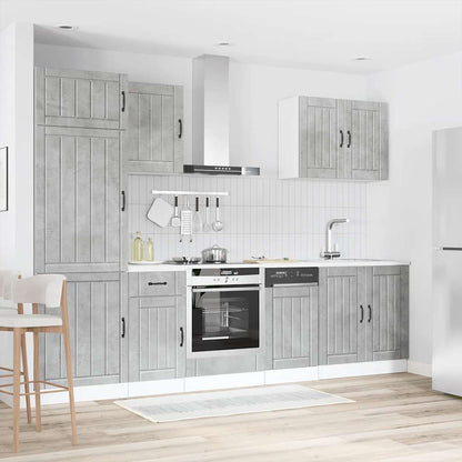 vidaXL 7 Piece Kitchen Cabinet Set "Lucca" Concrete Grey Engineered Wood