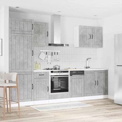 vidaXL 7 Piece Kitchen Cabinet Set "Lucca" Concrete Grey Engineered Wood
