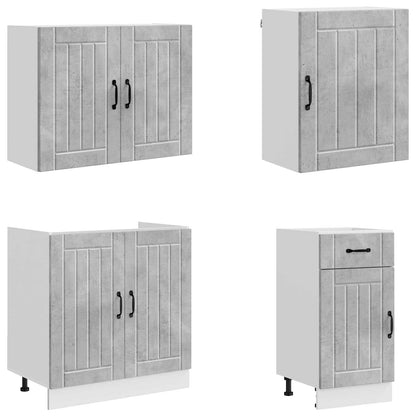 vidaXL 7 Piece Kitchen Cabinet Set "Lucca" Concrete Grey Engineered Wood