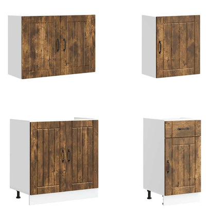 vidaXL 7 Piece Kitchen Cabinet Set Lucca Smoked Oak Engineered Wood