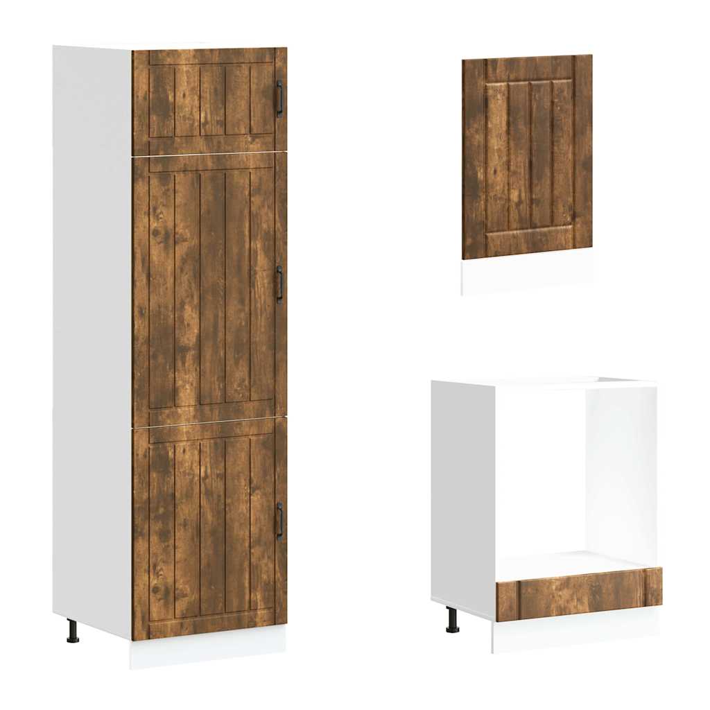 vidaXL 7 Piece Kitchen Cabinet Set Lucca Smoked Oak Engineered Wood