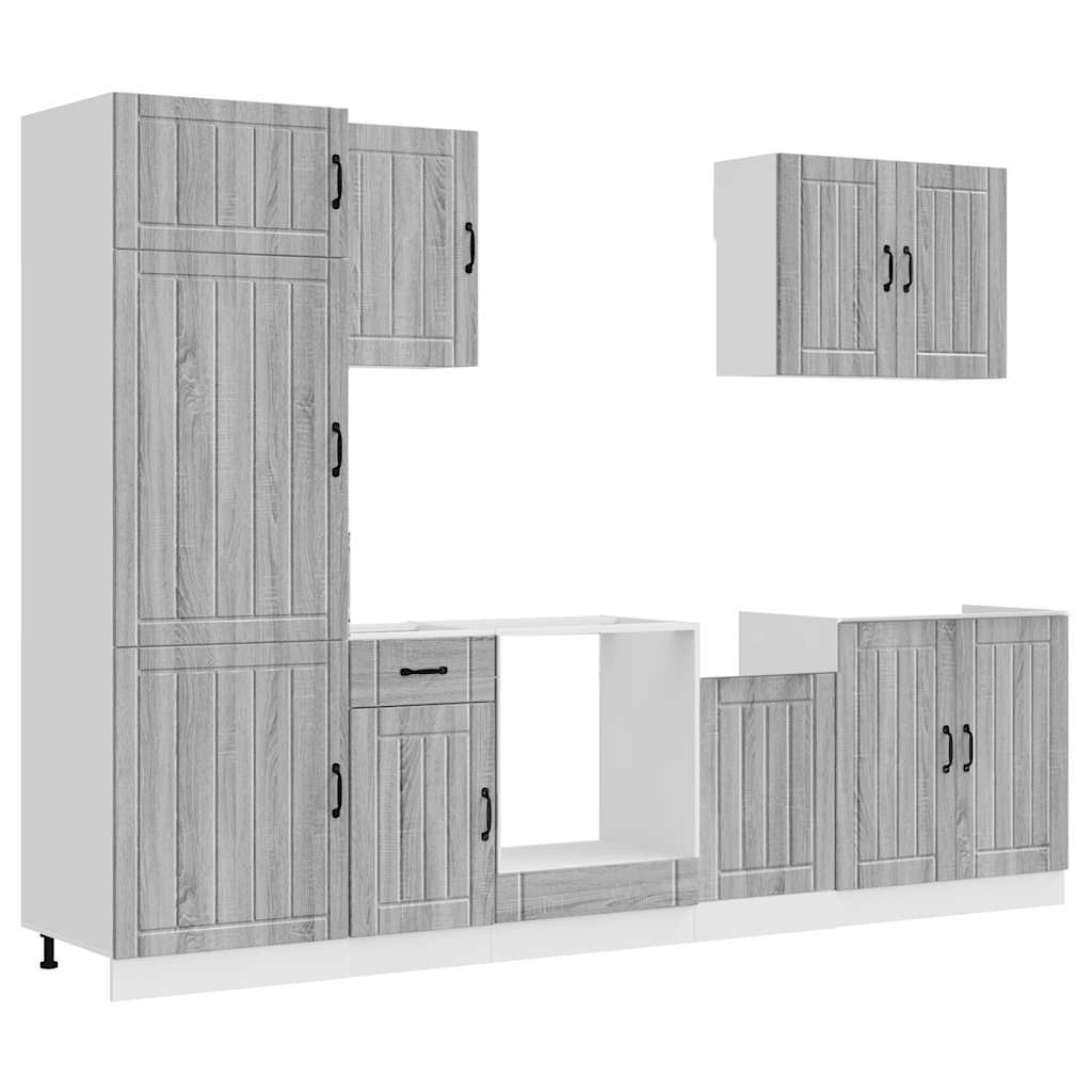 vidaXL 7 Piece Kitchen Cabinet Set "Lucca" Grey Sonoma Engineered Wood