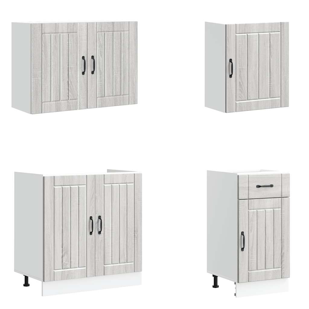 vidaXL 7 Piece Kitchen Cabinet Set Lucca Grey Sonoma Engineered Wood