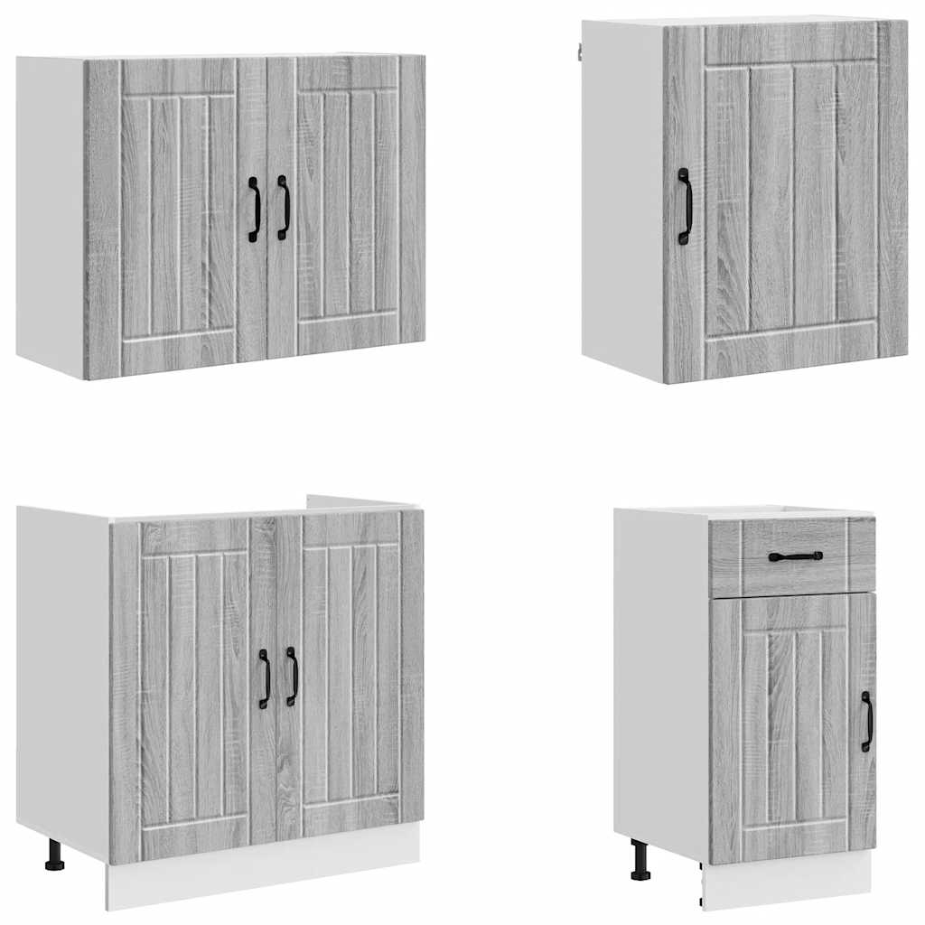 vidaXL 7 Piece Kitchen Cabinet Set "Lucca" Grey Sonoma Engineered Wood