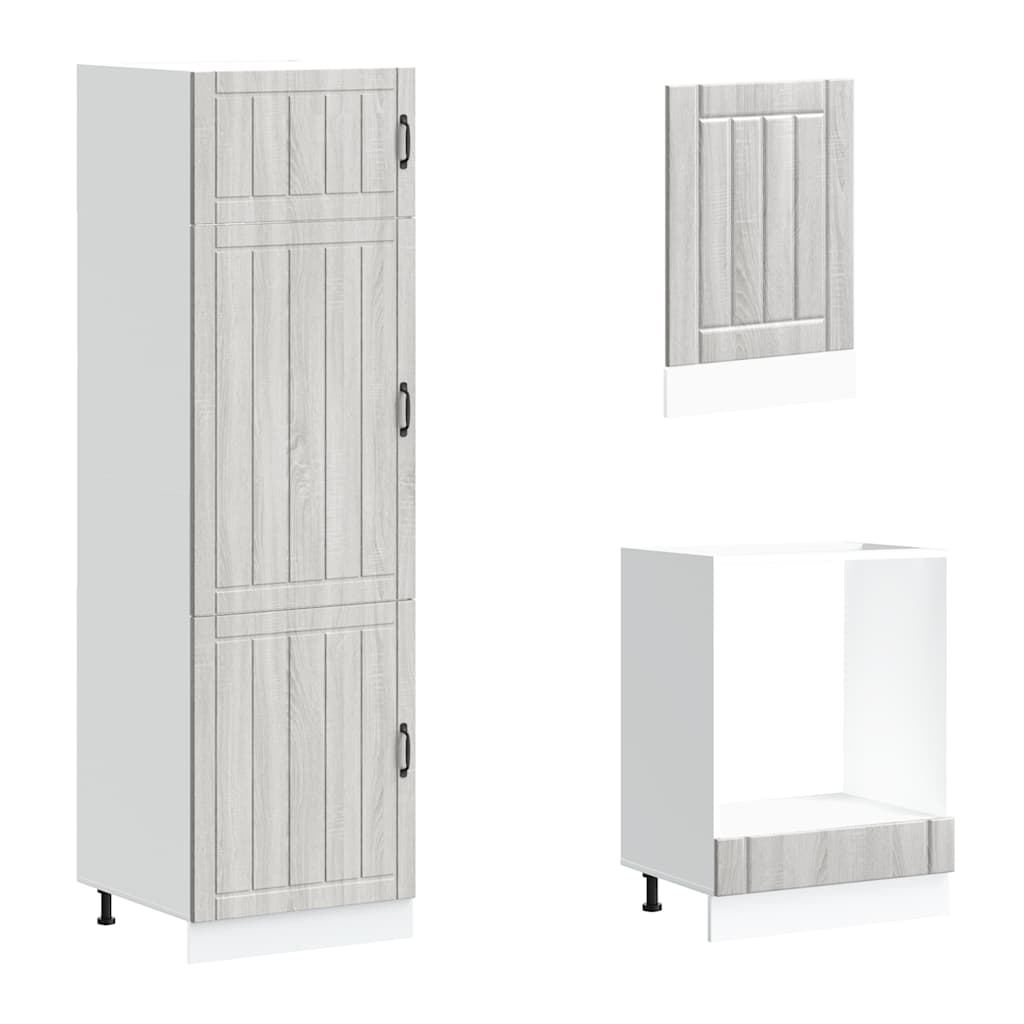 vidaXL 7 Piece Kitchen Cabinet Set Lucca Grey Sonoma Engineered Wood