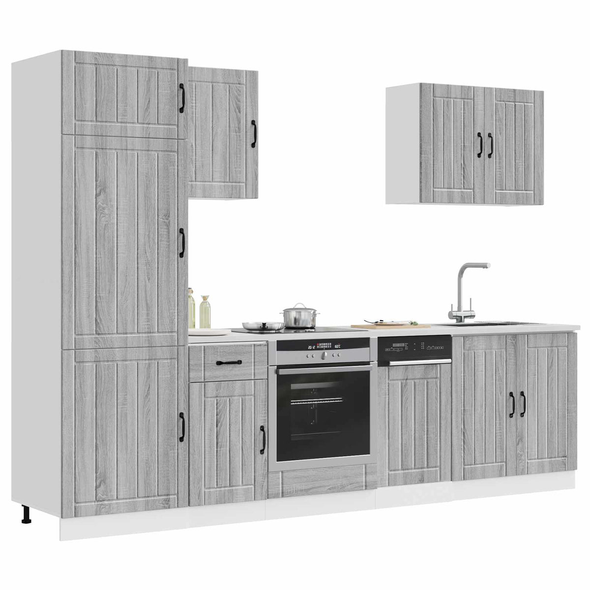 vidaXL 7 Piece Kitchen Cabinet Set "Lucca" Grey Sonoma Engineered Wood
