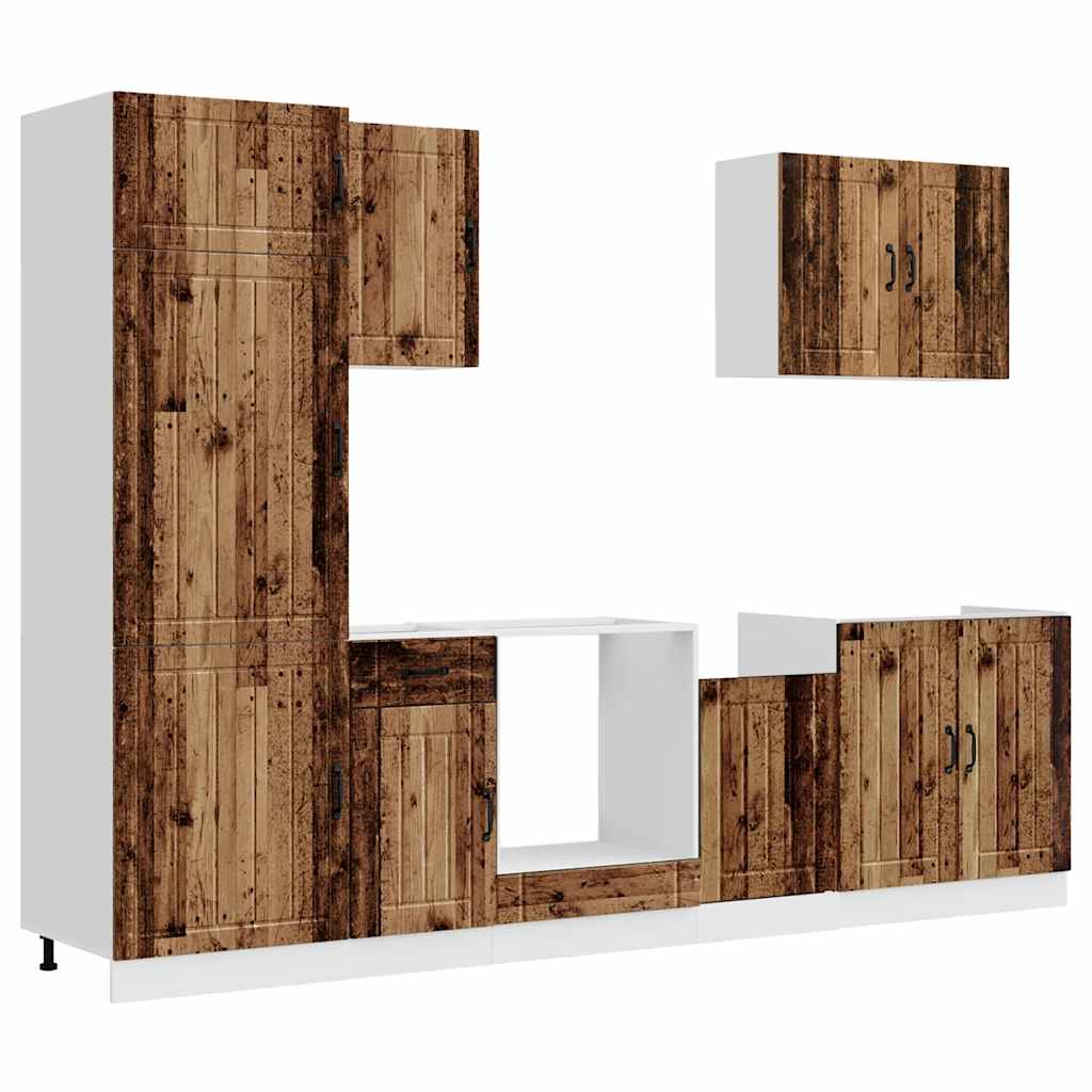 vidaXL 7 Piece Kitchen Cabinet Set "Lucca" Old Wood Engineered Wood