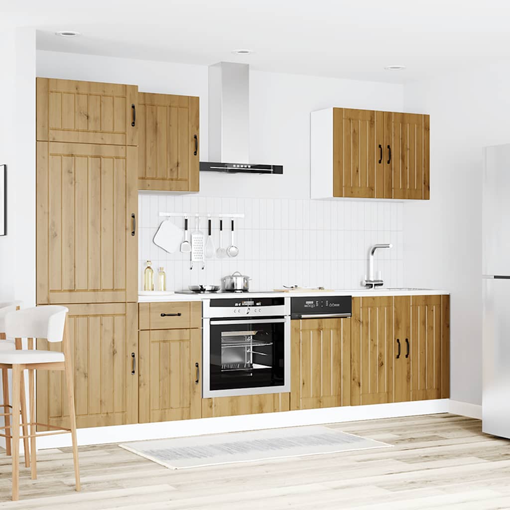 vidaXL 7 Piece Kitchen Cabinet Set Lucca Artisan Oak Engineered Wood