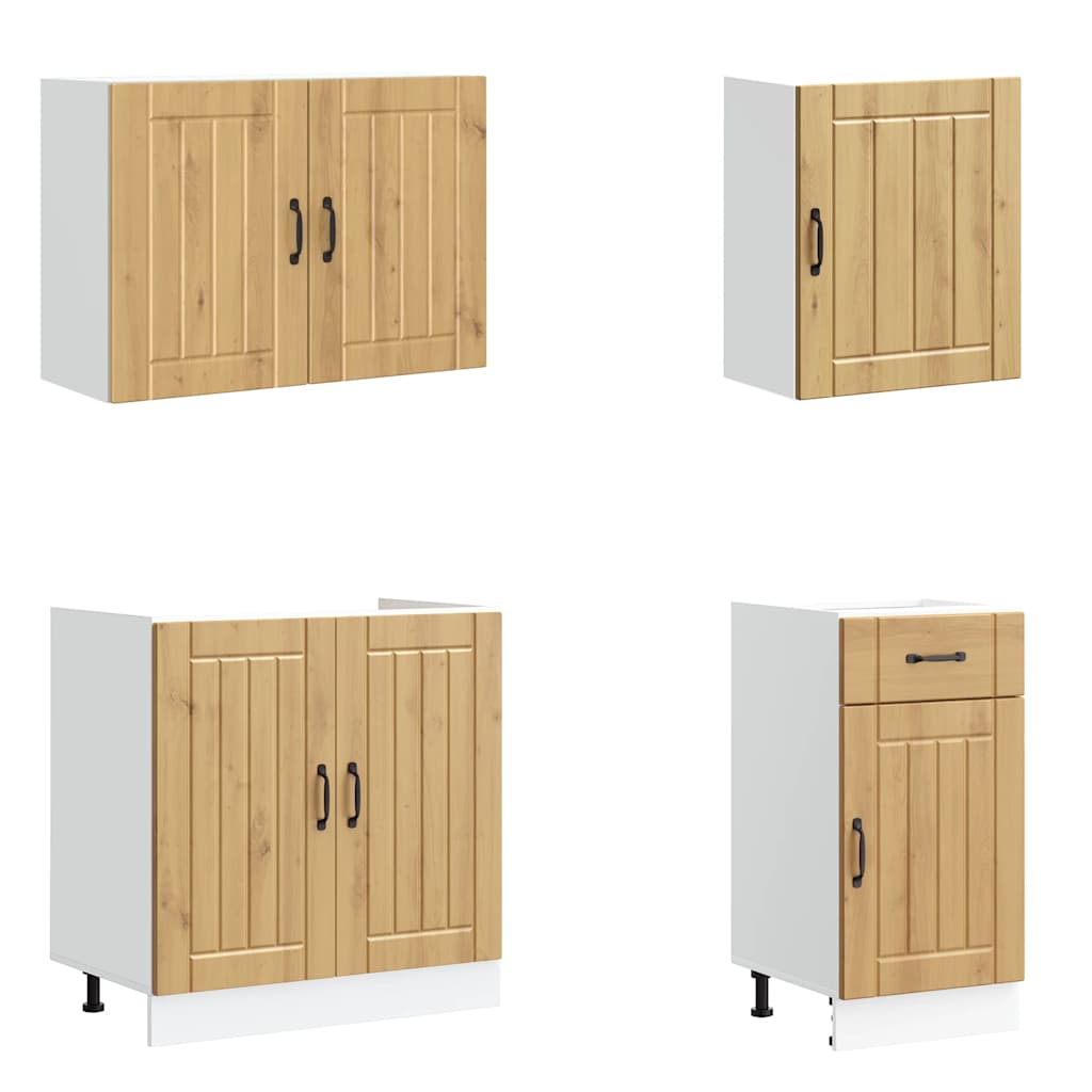 vidaXL 7 Piece Kitchen Cabinet Set Lucca Artisan Oak Engineered Wood