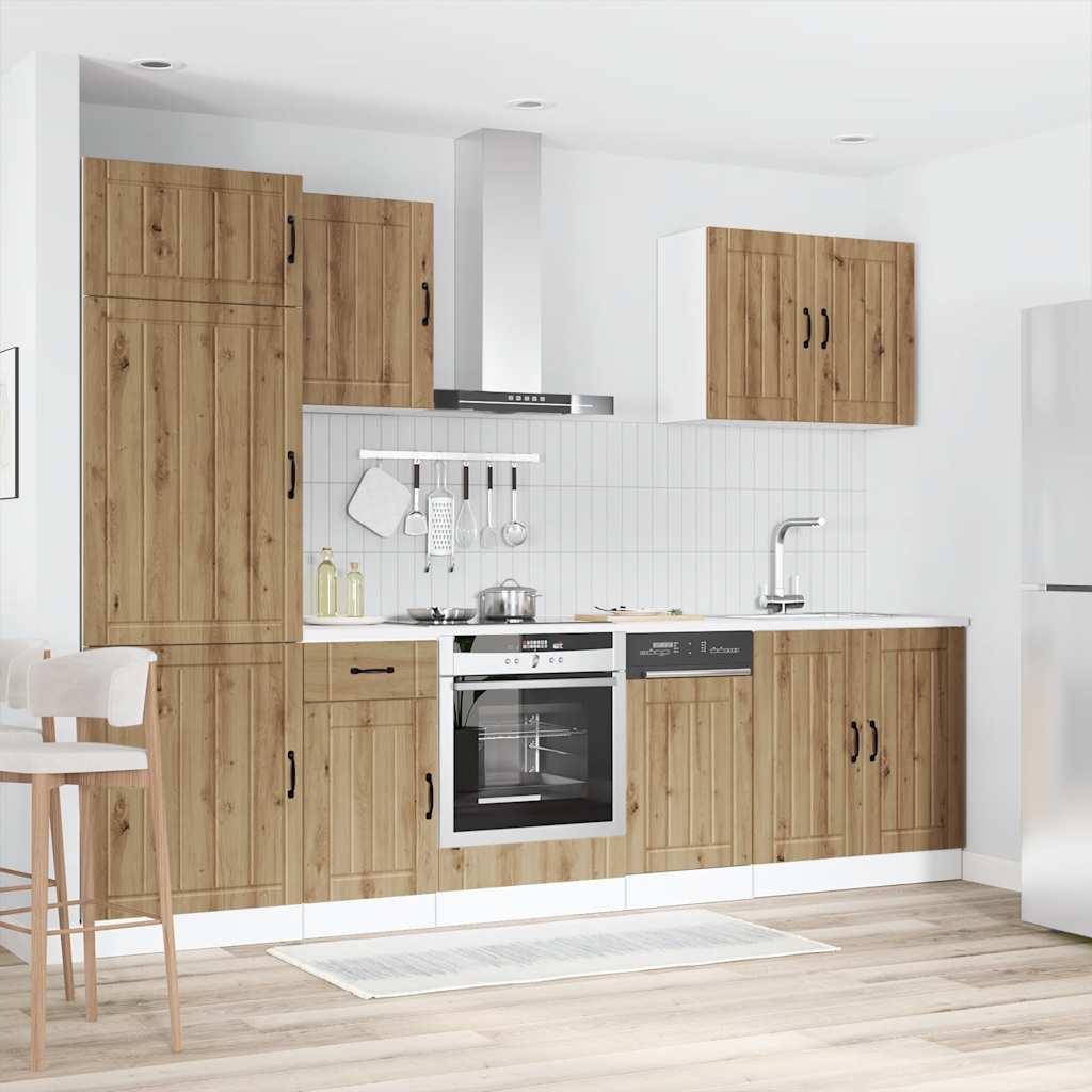 vidaXL 7 Piece Kitchen Cabinet Set "Lucca" Artisan Oak Engineered Wood