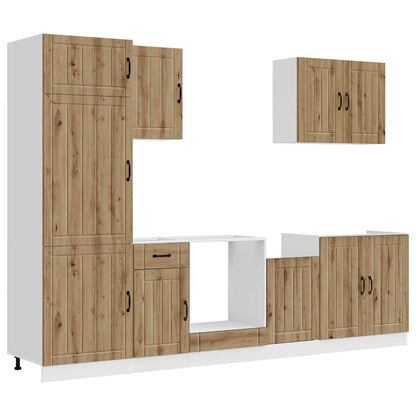 vidaXL 7 Piece Kitchen Cabinet Set "Lucca" Artisan Oak Engineered Wood