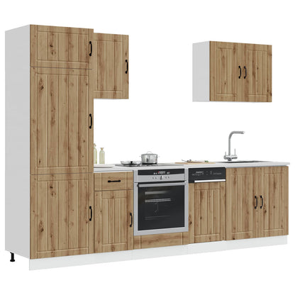 vidaXL 7 Piece Kitchen Cabinet Set "Lucca" Artisan Oak Engineered Wood