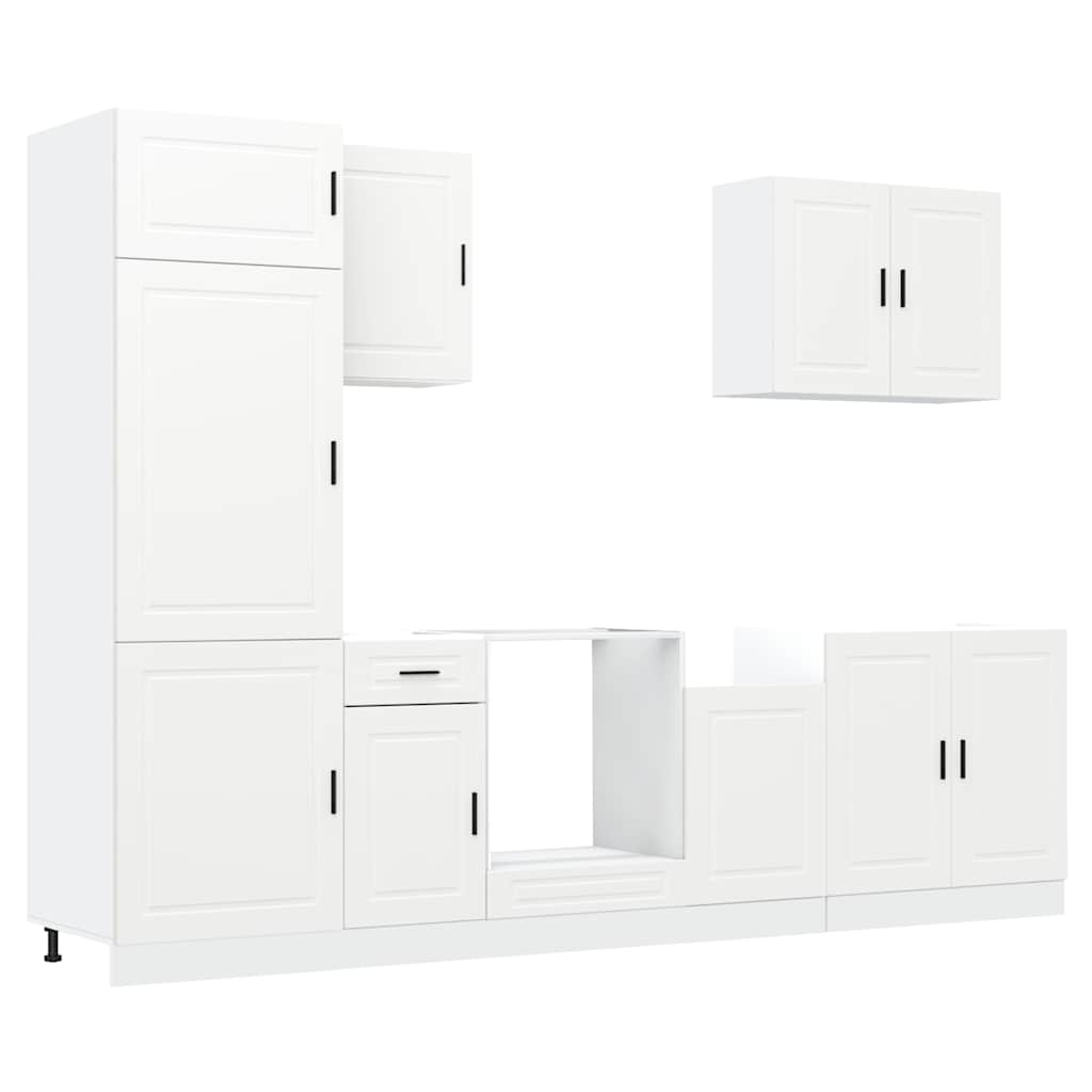 vidaXL 7 Piece Kitchen Cabinet Set Porto White Engineered Wood