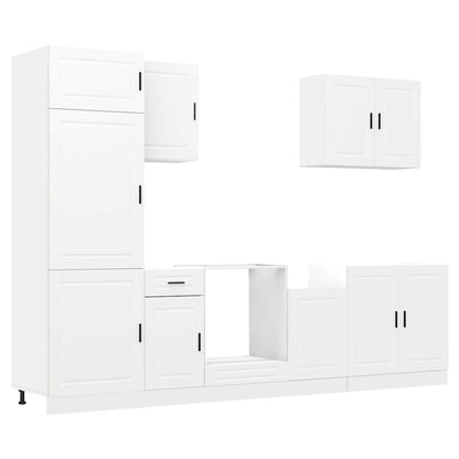 vidaXL 7 Piece Kitchen Cabinet Set Porto White Engineered Wood