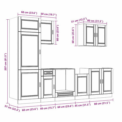vidaXL 7 Piece Kitchen Cabinet Set Porto White Engineered Wood