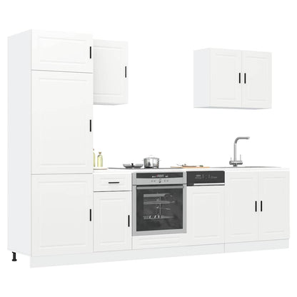 vidaXL 7 Piece Kitchen Cabinet Set Porto White Engineered Wood