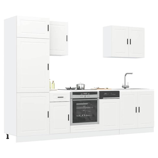 vidaXL 7 Piece Kitchen Cabinet Set Porto White Engineered Wood