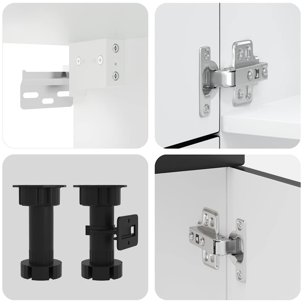 vidaXL 7 Piece Kitchen Cabinet Set Porto Black Engineered Wood