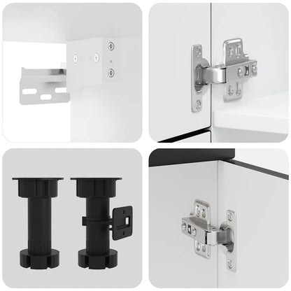 vidaXL 7 Piece Kitchen Cabinet Set Porto Black Engineered Wood