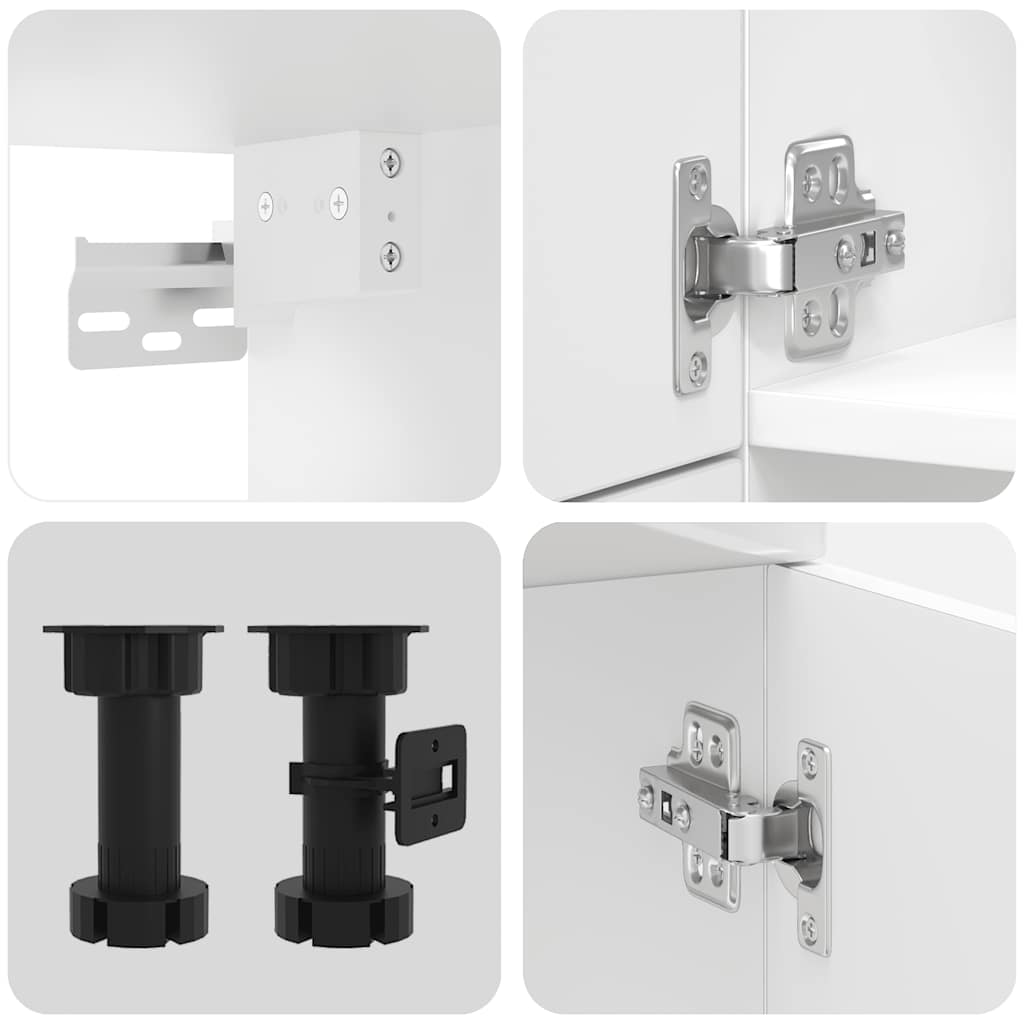 vidaXL 7 Piece Kitchen Cabinet Set Porto High Gloss White Engineered Wood