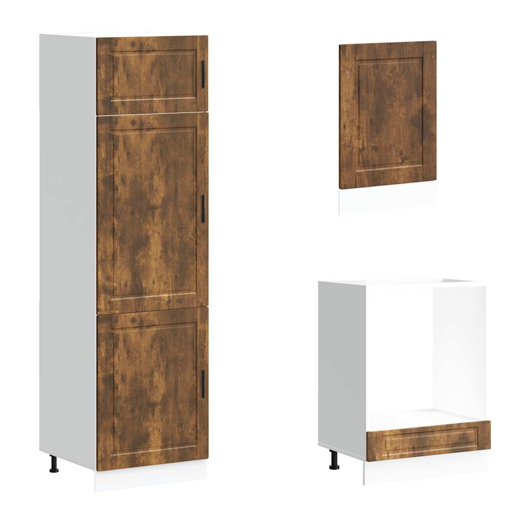 vidaXL 7 Piece Kitchen Cabinet Set Porto Smoked Oak Engineered Wood