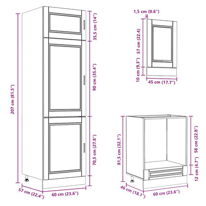 vidaXL 7 Piece Kitchen Cabinet Set Porto Smoked Oak Engineered Wood