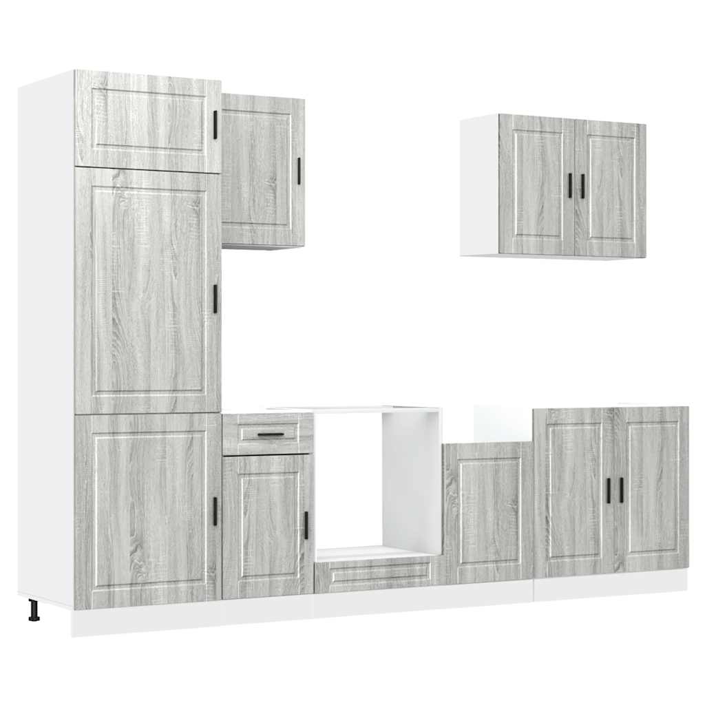 vidaXL 7 Piece Kitchen Cabinet Set Porto Grey Sonoma Engineered Wood