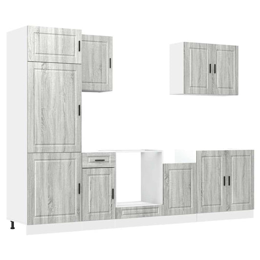 vidaXL 7 Piece Kitchen Cabinet Set Porto Grey Sonoma Engineered Wood