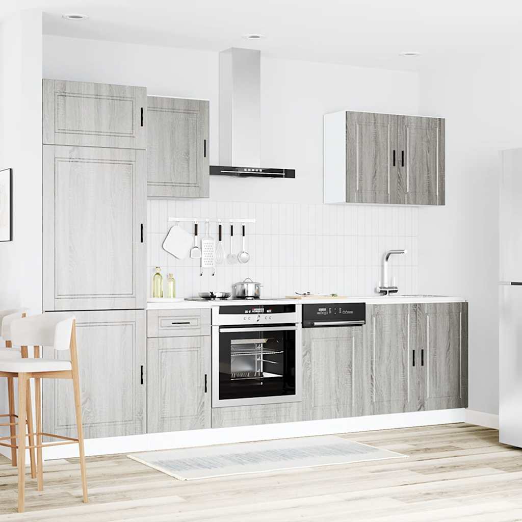 vidaXL 7 Piece Kitchen Cabinet Set Porto Grey Sonoma Engineered Wood