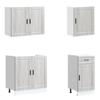 vidaXL 7 Piece Kitchen Cabinet Set Porto Grey Sonoma Engineered Wood