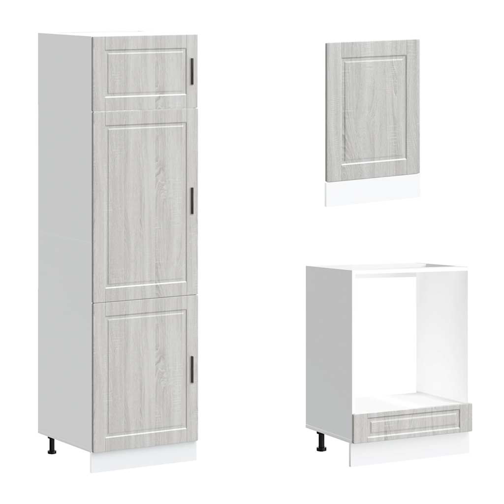 vidaXL 7 Piece Kitchen Cabinet Set Porto Grey Sonoma Engineered Wood