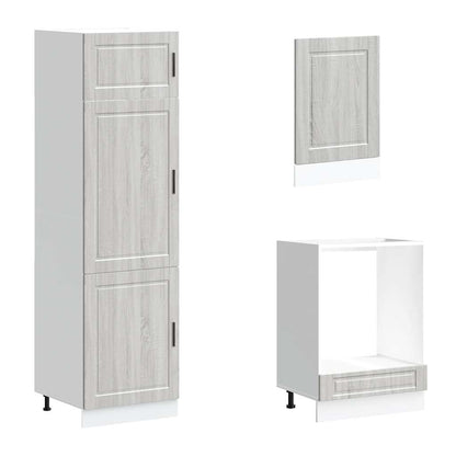 vidaXL 7 Piece Kitchen Cabinet Set Porto Grey Sonoma Engineered Wood