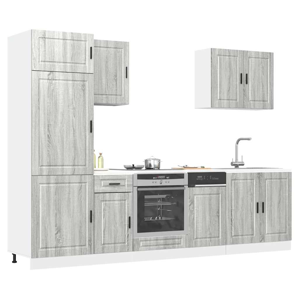 vidaXL 7 Piece Kitchen Cabinet Set Porto Grey Sonoma Engineered Wood
