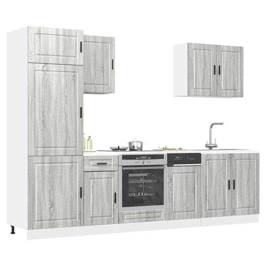 vidaXL 7 Piece Kitchen Cabinet Set Porto Grey Sonoma Engineered Wood