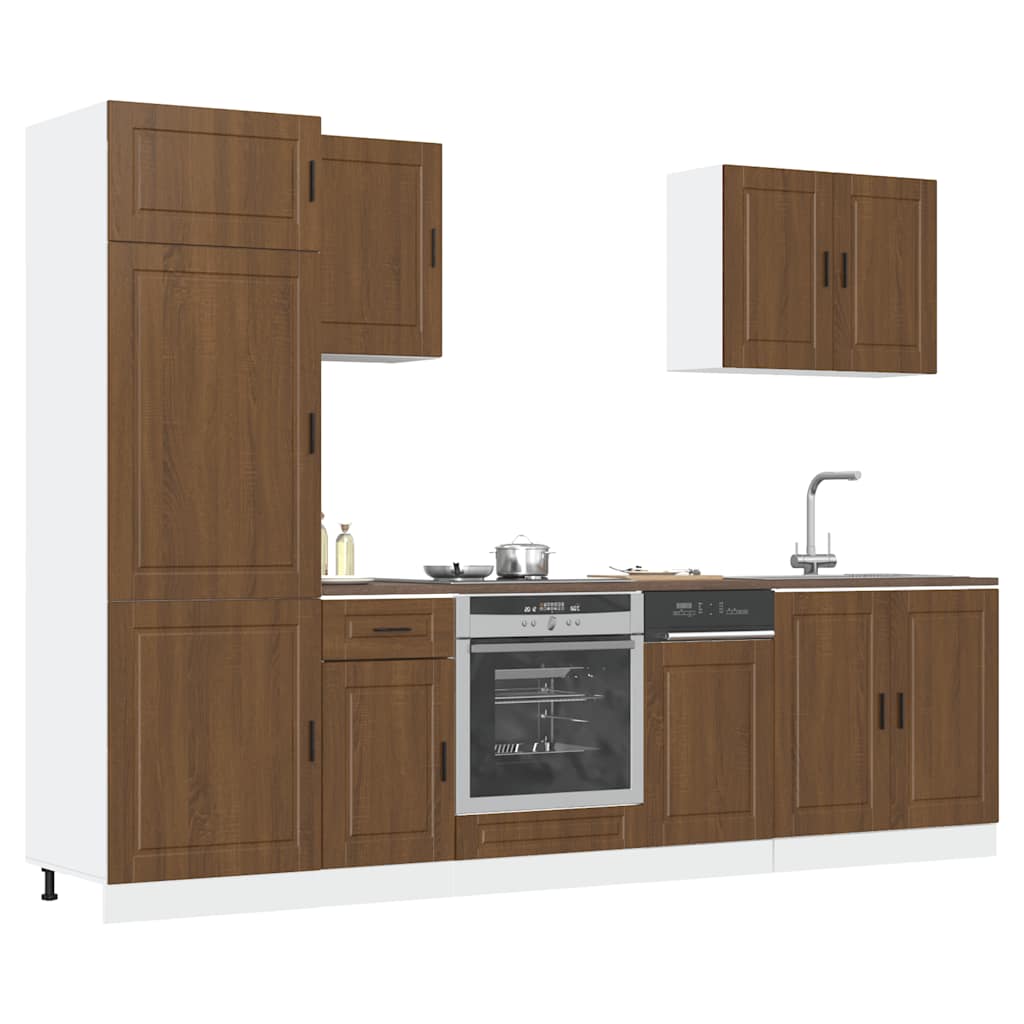 vidaXL 7 Piece Kitchen Cabinet Set Porto Brown Oak Engineered Wood