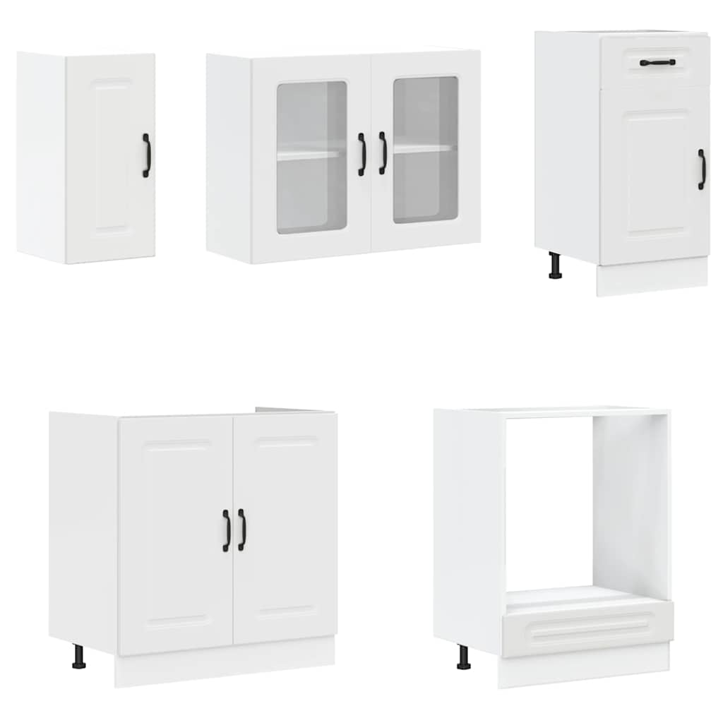 vidaXL 8 Piece Kitchen Cabinet Set Kalmar White Engineered Wood