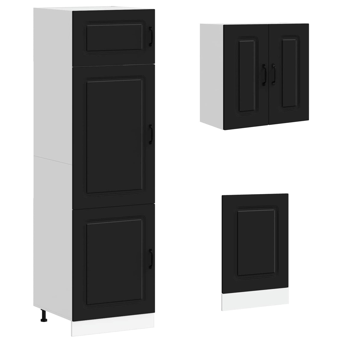 vidaXL 8 Piece Kitchen Cabinet Set "Kalmar" Black Engineered Wood