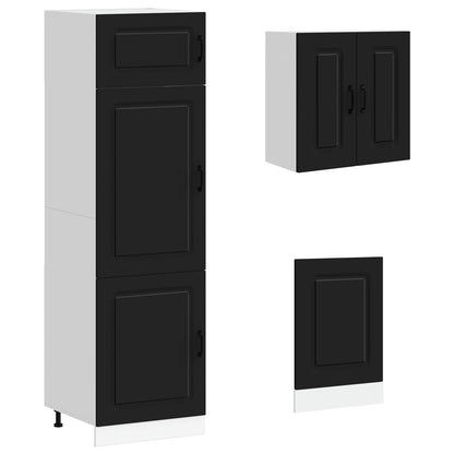 vidaXL 8 Piece Kitchen Cabinet Set "Kalmar" Black Engineered Wood