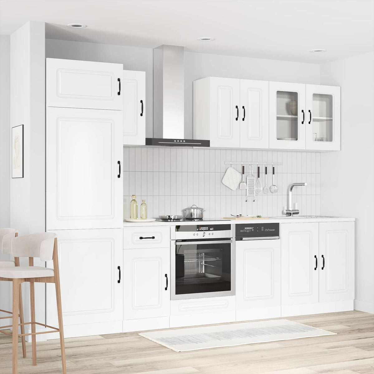 vidaXL 8 Piece Kitchen Cabinet Set "Kalmar" High Gloss White
