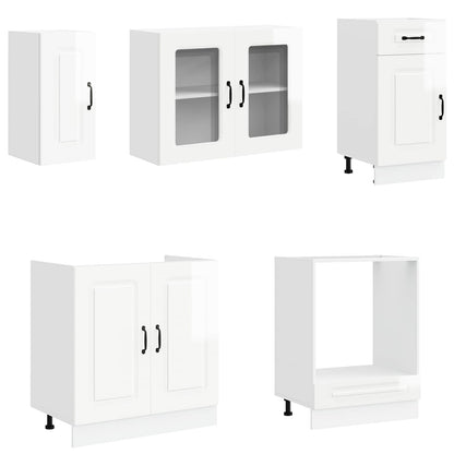 vidaXL 8 Piece Kitchen Cabinet Set "Kalmar" High Gloss White