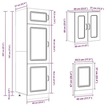 vidaXL 8 Piece Kitchen Cabinet Set Kalmar Sonoma Oak Engineered Wood