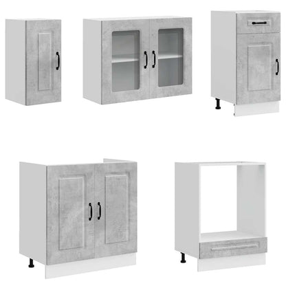 vidaXL 8 Piece Kitchen Cabinet Set "Kalmar" Concrete Grey